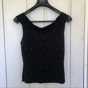 Gran Sasso Italian made Black Sleeveless Shirt